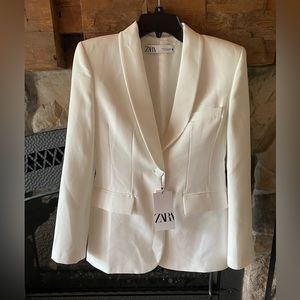 Zara white blazer